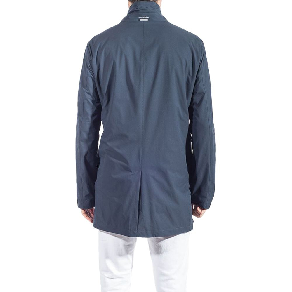 People Of Shibuya Blue Polyester Men Trench Men's Coat