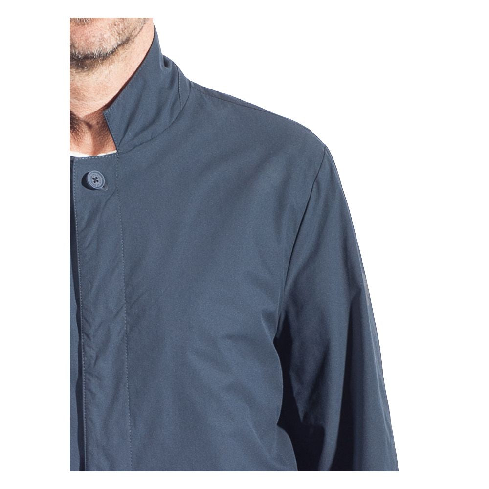 People Of Shibuya Blue Polyester Men Trench Men's Coat