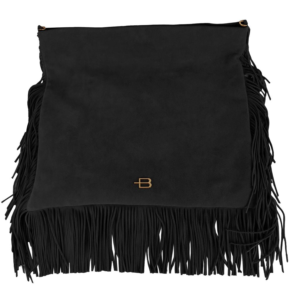 Baldinini Trend Black Calfskin Women Crossbody Women's Bag
