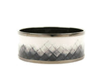 Bottega Veneta White / Black Enamel Metal Woven Silver Bracelet 452832 1813 (Small)