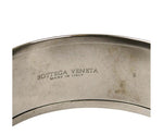 Bottega Veneta White / Black Enamel Metal Woven Silver Bracelet (Small)