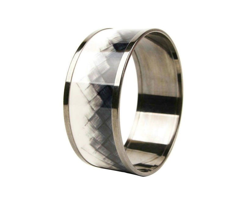 Bottega Veneta White / Black Enamel Metal Woven Silver Bracelet 452832 1813 (Small)