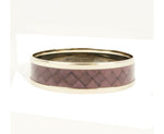 Bottega Veneta Women's Purple Enamel Metal Woven Print Gold Bracelet (Small)
