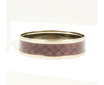 Bottega Veneta Women's Purple Enamel Metal Woven Print Gold Bracelet (Small)