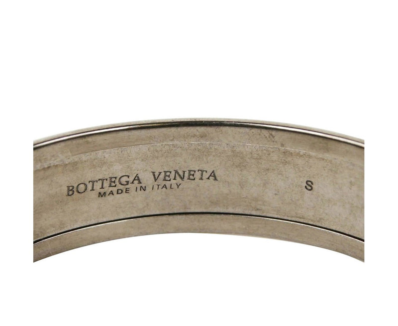 Bottega Veneta Women's Red / Black Enamel Metal Woven Silver Bracelet 452833 6423 (Small)