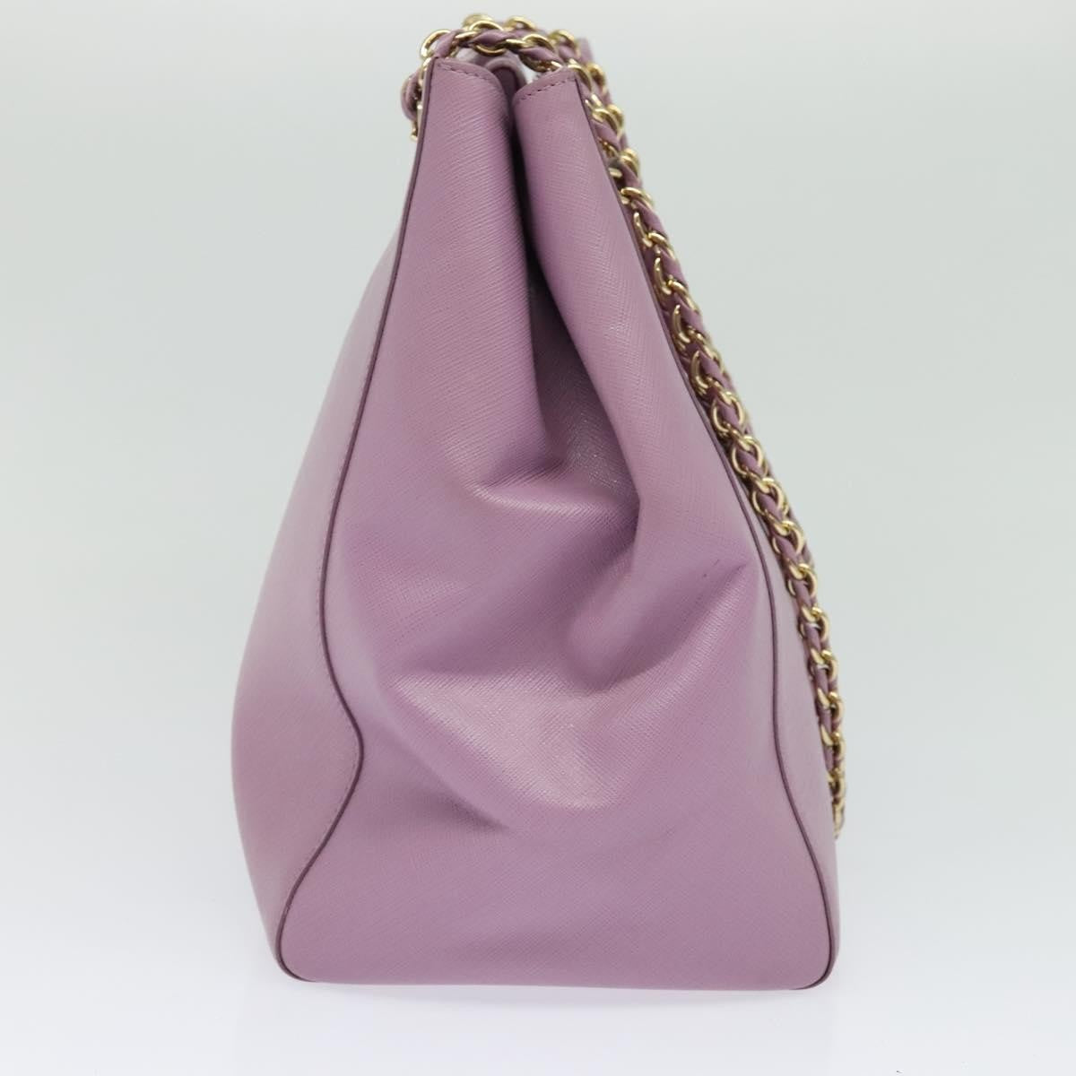Salvatore Ferragamo Vara Bow Chain Tote Leather Purple Leather Tote Bag Bag (Pre-Owned)
