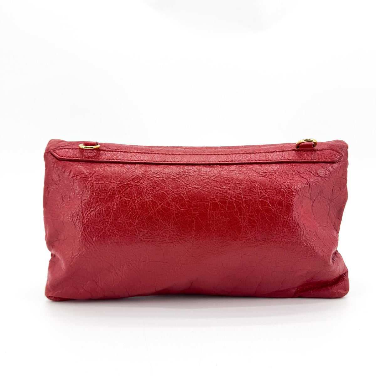 Balenciaga Classic Studs Envelope Strap Clutch Leather Red Leather Clutche & Pouche Bag (Pre-Owned)