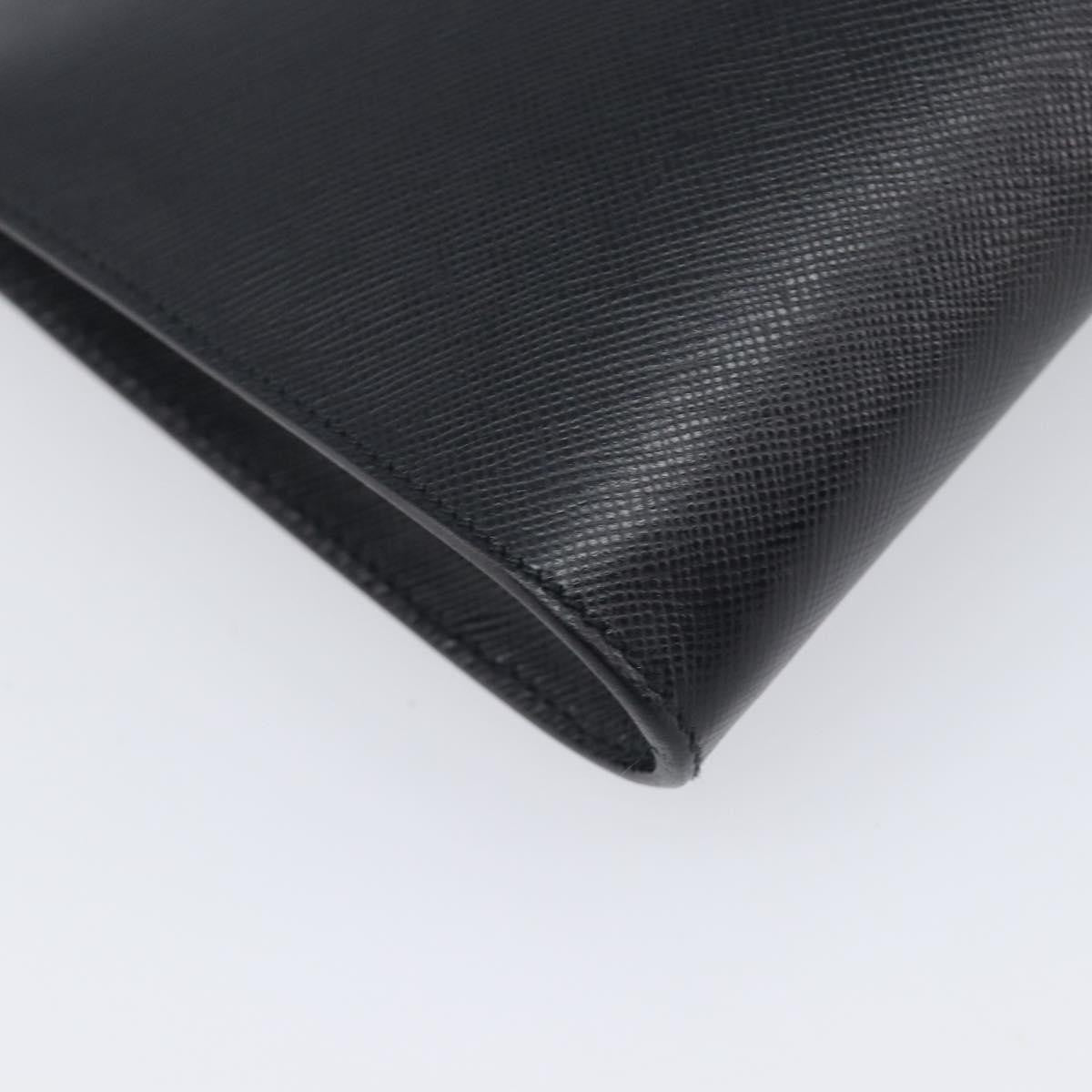 Salvatore Ferragamo Vintage Gancini Pochette Leather Black Leather Clutche & Pouche Bag (Pre-Owned)