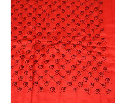 Gucci Women's Ghost Red Modal / Silk GG Skull Print Large Square Scarf
