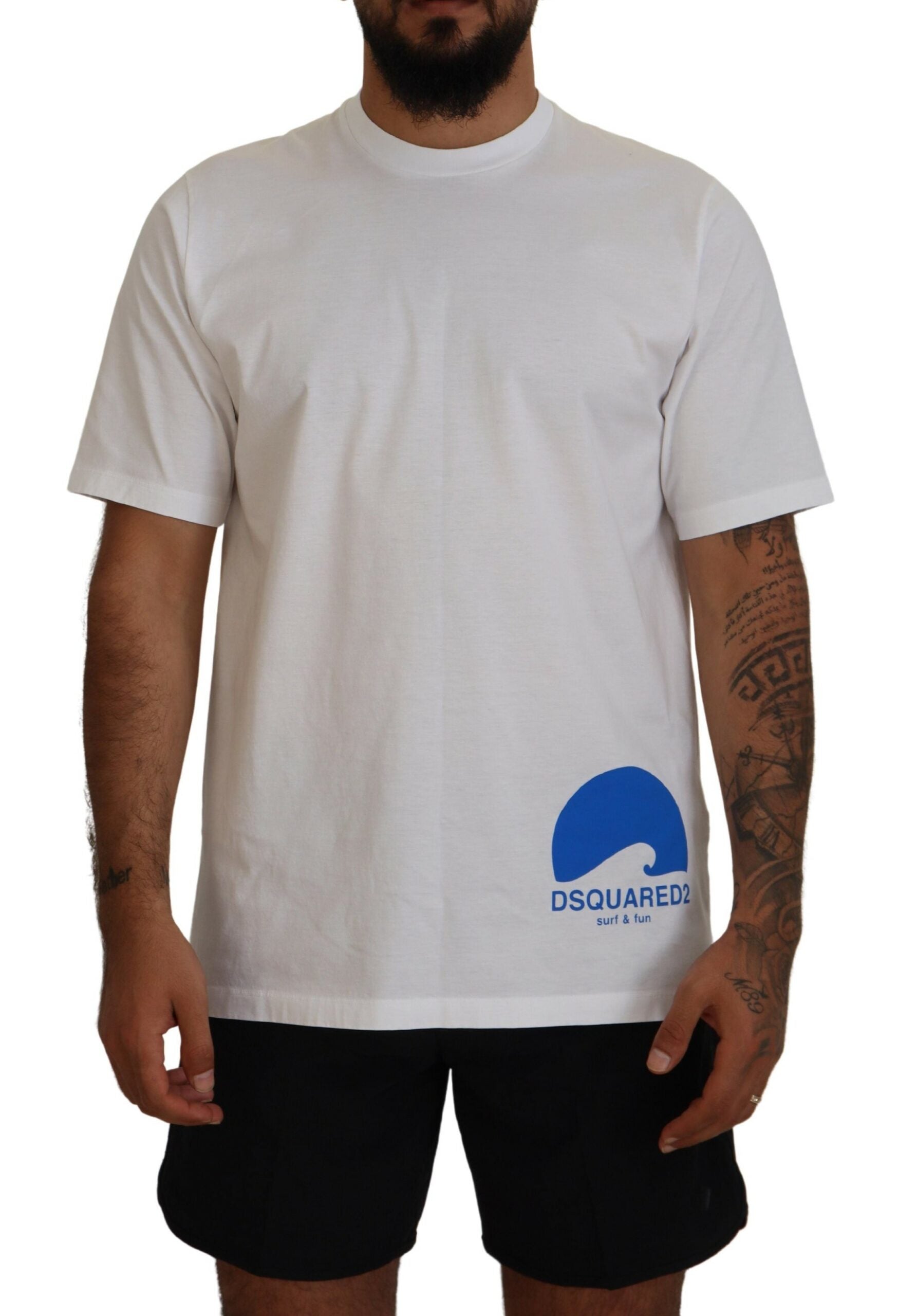 Dsquared² White Cotton Short Sleeves Crewneck Men's T-shirt (Pre-Owned)