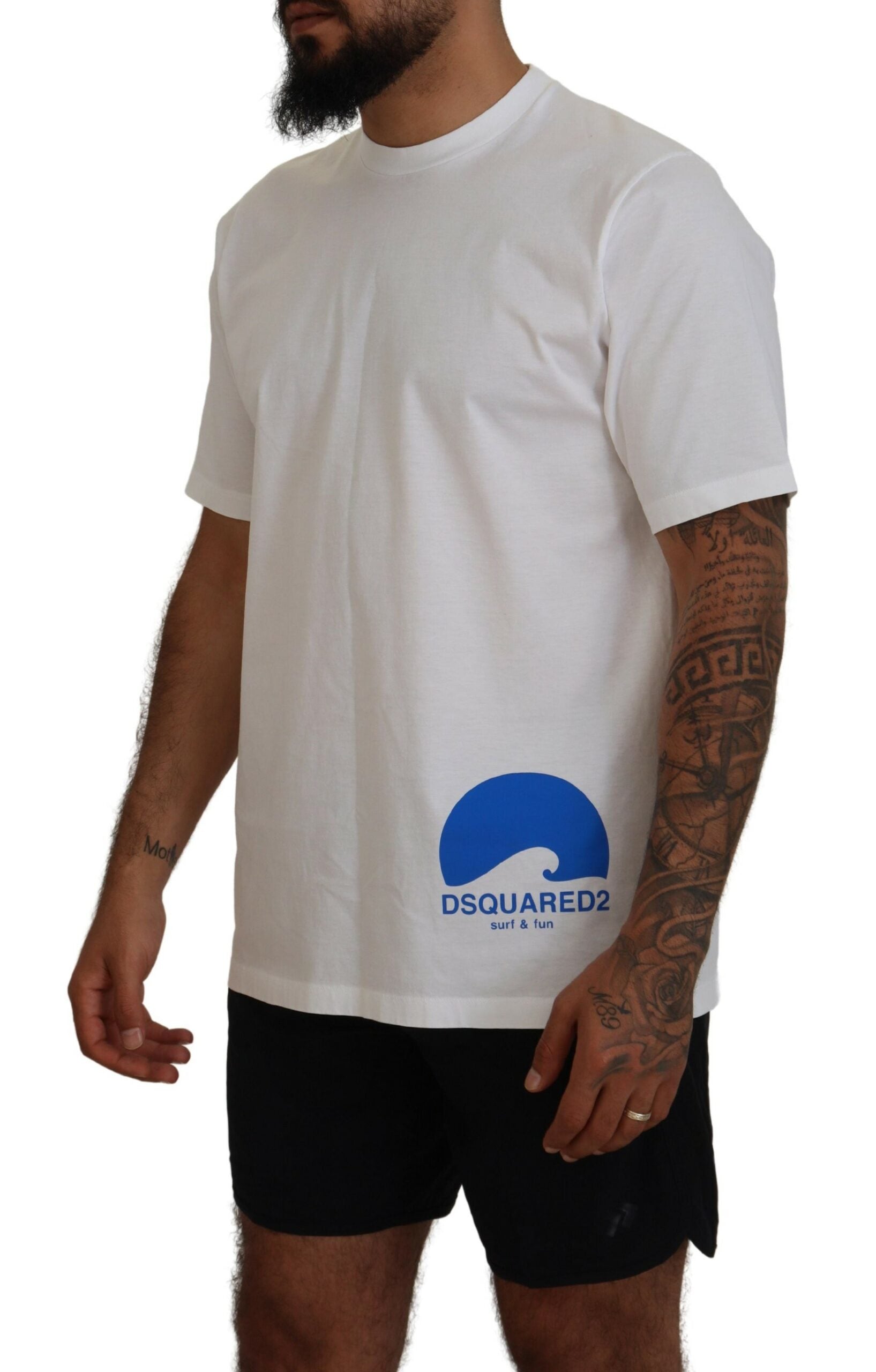 Dsquared² White Cotton Short Sleeves Crewneck Men's T-shirt (Pre-Owned)