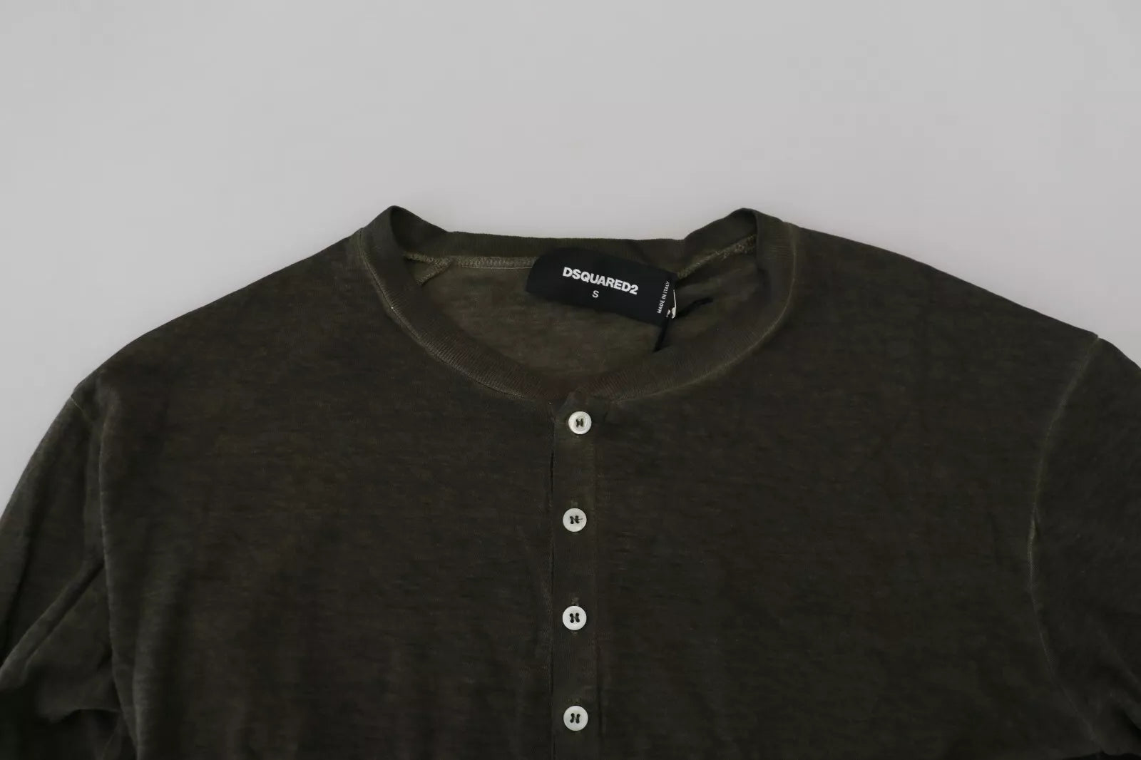 Dsquared² Gray Cotton Linen Long Sleeves Pullover Men's Sweater