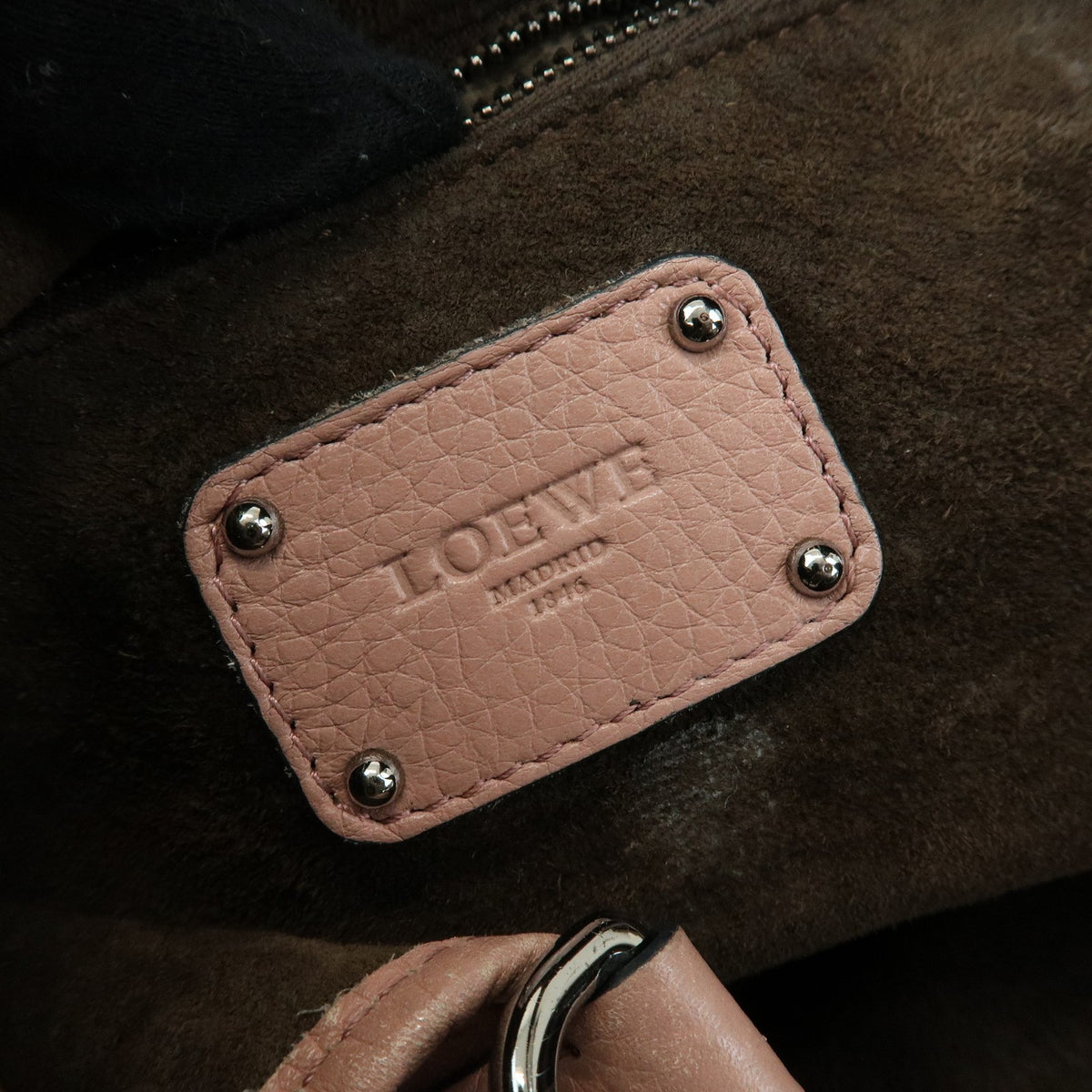 Loewe Calle Hobo Suede Pink Leather Shoulder Bag Bag (Pre-Owned)