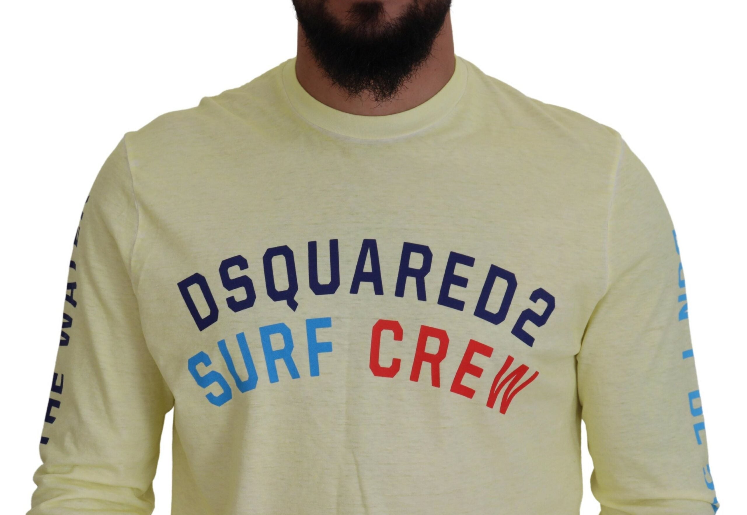 Dsquared² Yellow Colorful Print Long Sleeves Top Men's T-shirt (Pre-Owned)