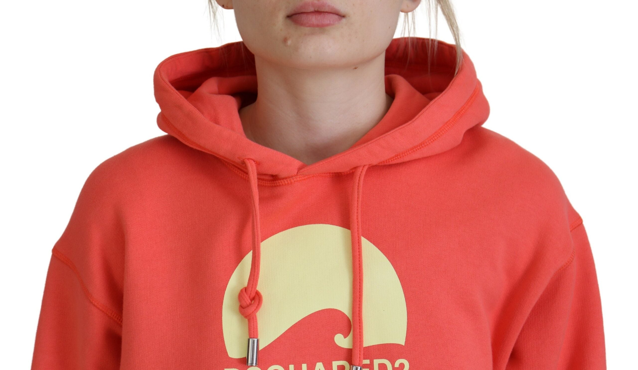 Dsquared² Pink Logo Print Cotton Hoodie Sweatshirt Women's Sweater (Pre-Owned)