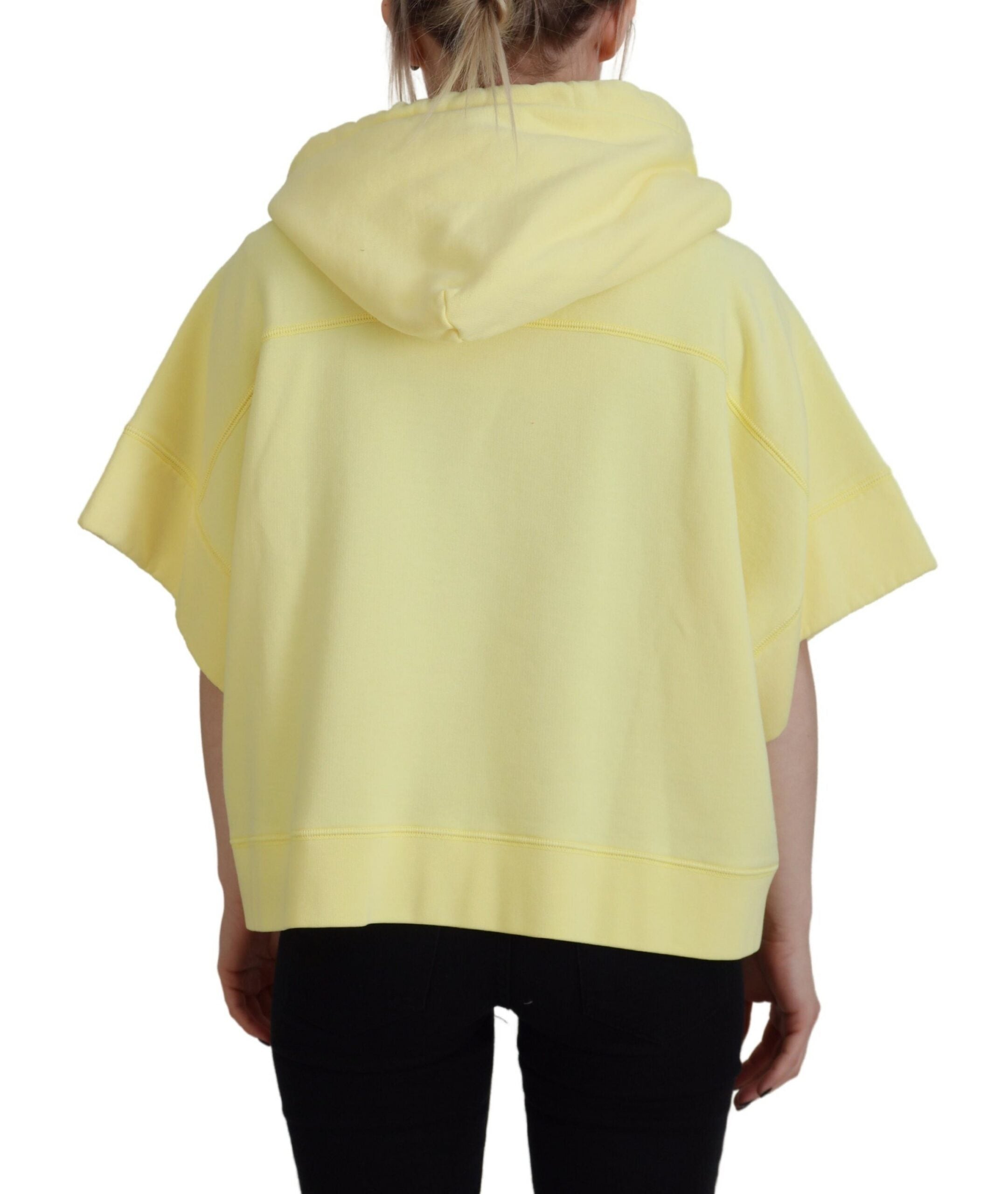 Dsquared² Yellow Logo Print Cotton Hoodie Sweatshirt Women's Sweater (Pre-Owned)
