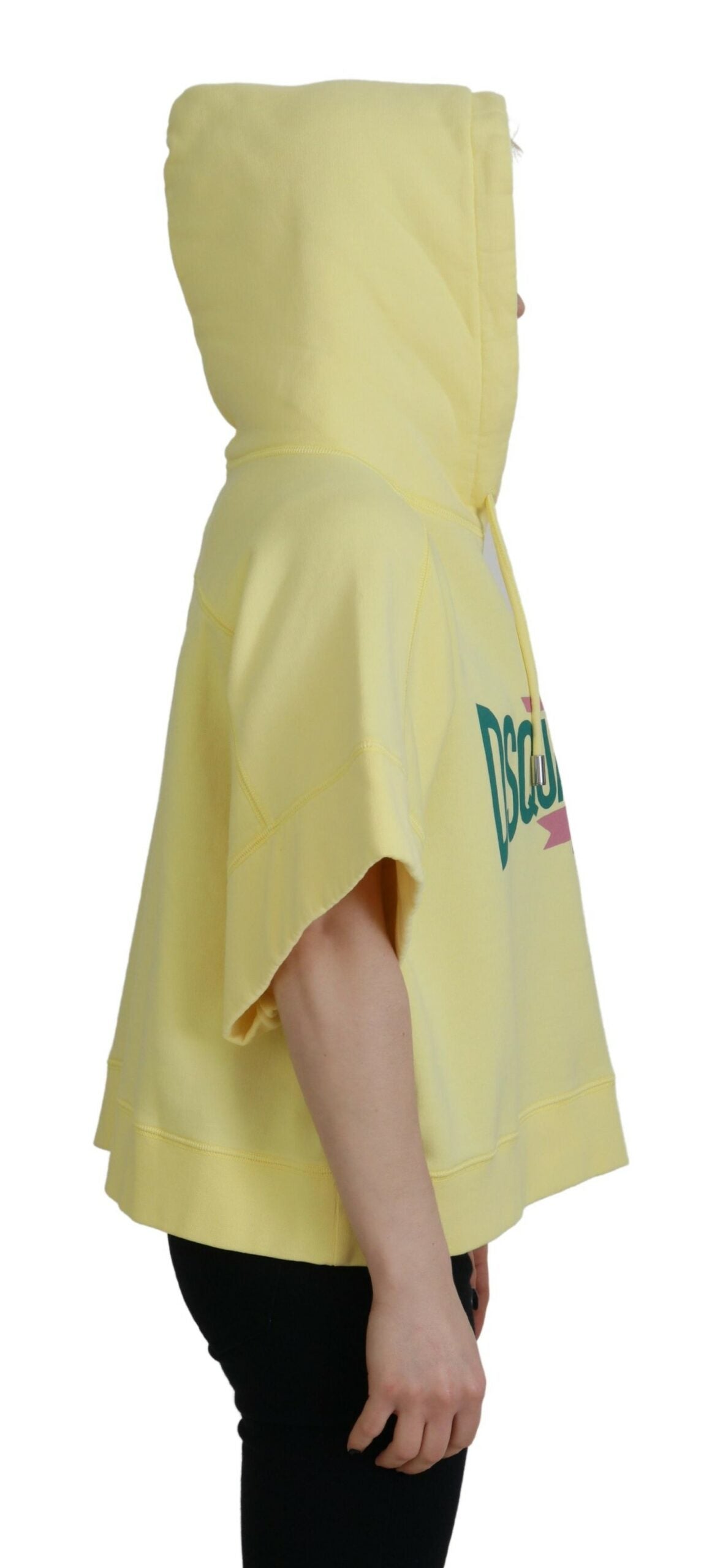 Dsquared² Yellow Logo Print Cotton Hoodie Sweatshirt Women's Sweater (Pre-Owned)