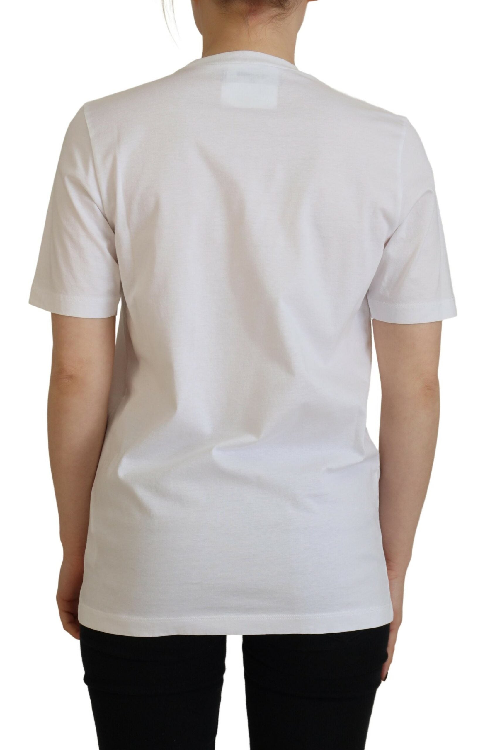 Dsquared² White Logo Patch Crewneck Short Sleeve Tee Women's T-shirt (Pre-Owned)