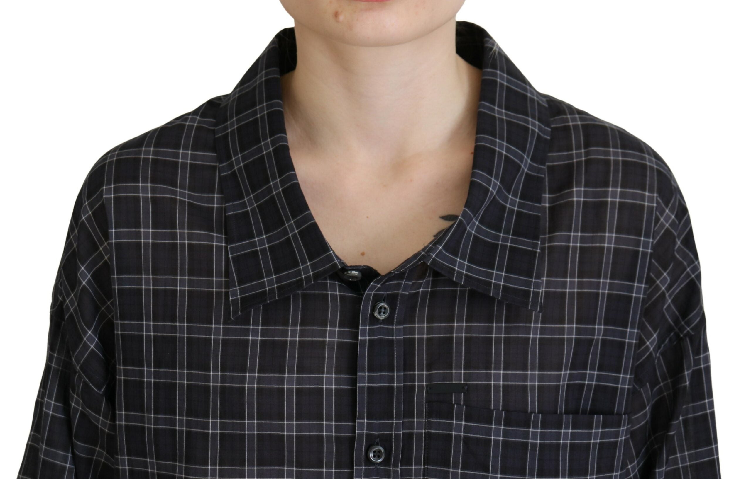 Dsquared² Black Checkered Collared Button Long Sleeves Women's Shirt (Pre-Owned)