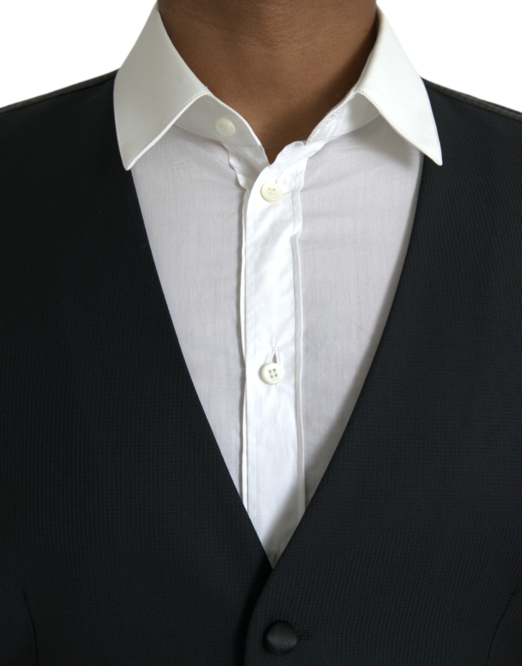 Dolce & Gabbana Black Wool Waistcoat Dress Formal Men's Vest