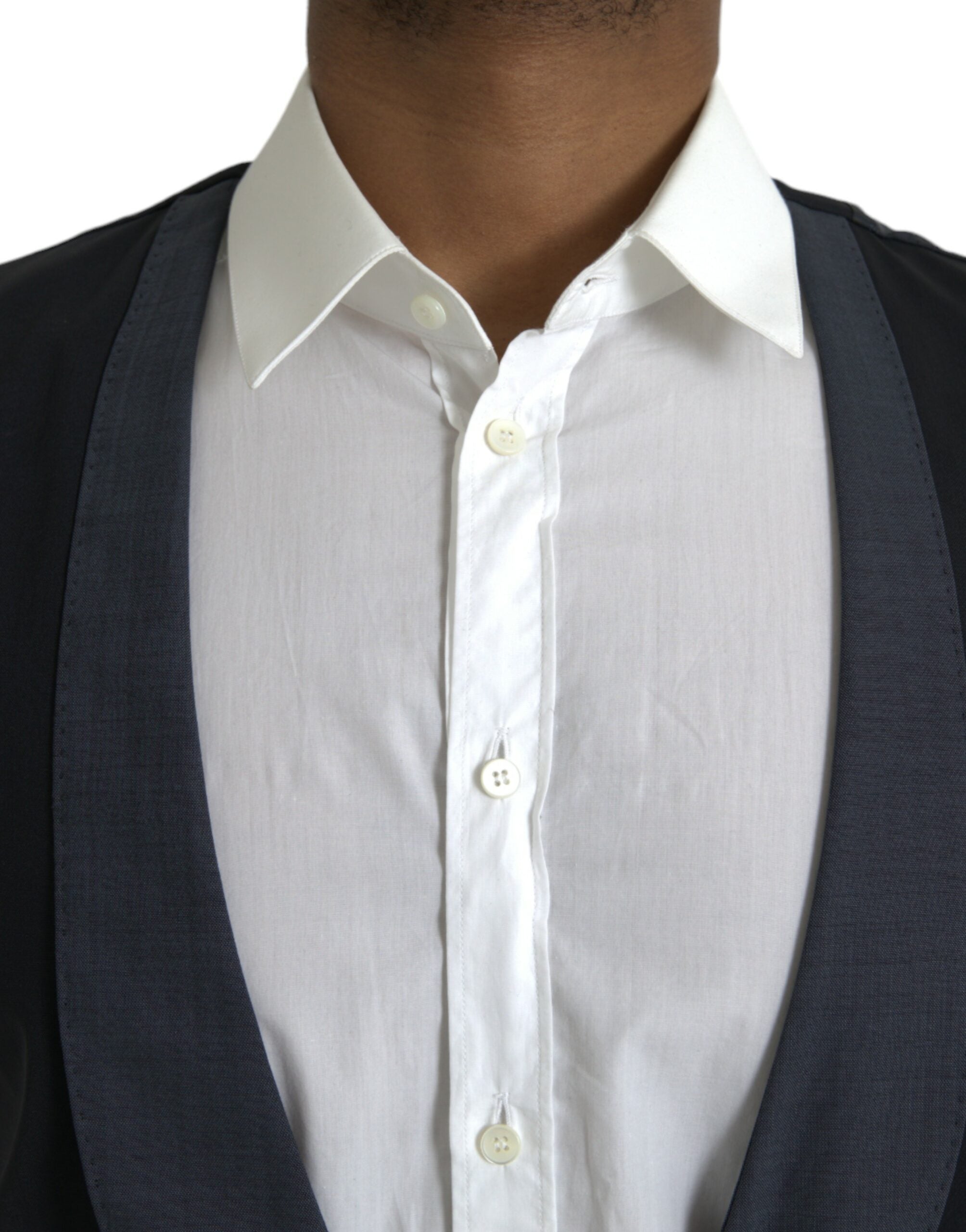 Dolce & Gabbana Black Wool Waistcoat Dress Formal Men's Vest