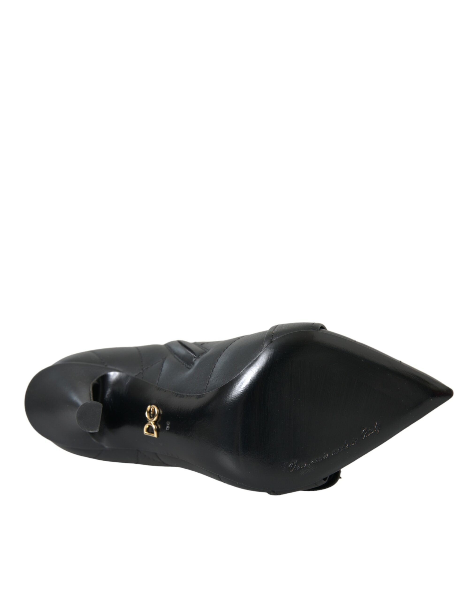 Dolce & Gabbana Black Devotion Quilted Buckled Boots Women's Shoes