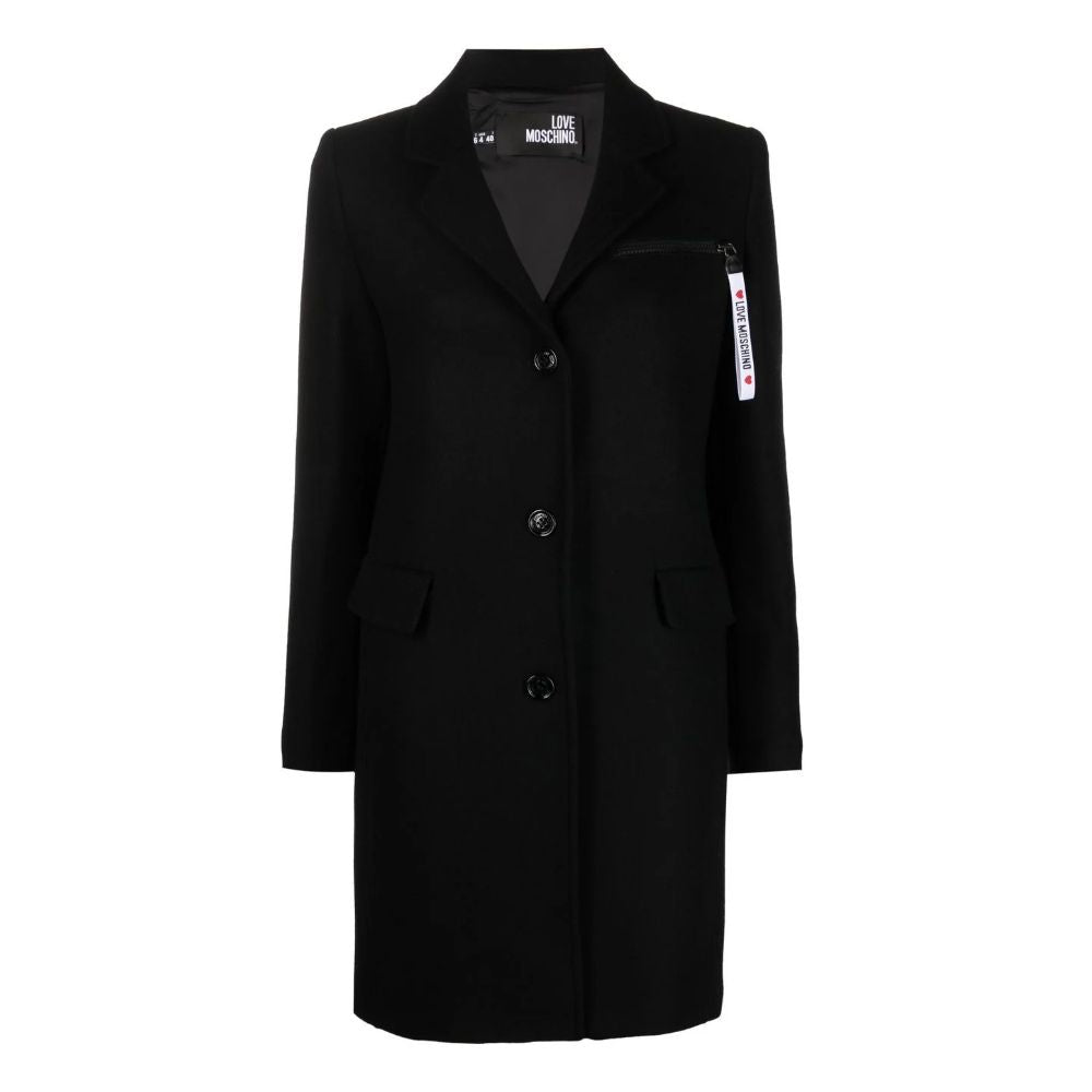 Love Moschino Black Wool Jackets & Women's Coat