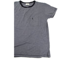 Saint Laurent Men's Blue Cotton Striped Crewneck T-shirt