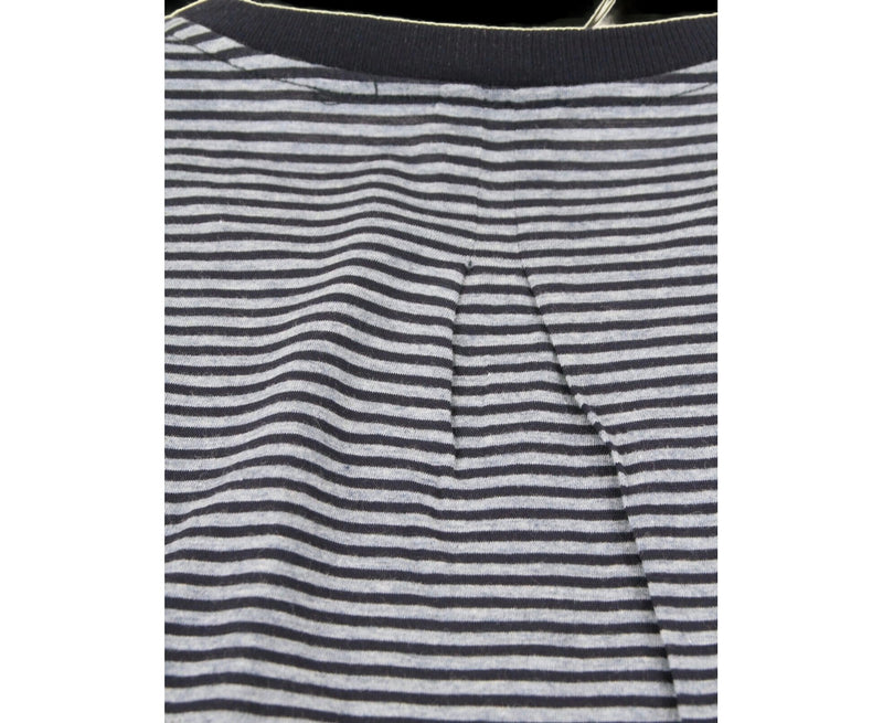 Saint Laurent Men's Blue Cotton Striped Crewneck T-shirt