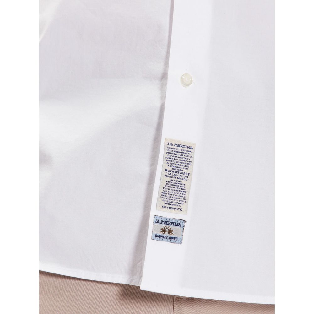 La Martina White Cotton Men's Shirt
