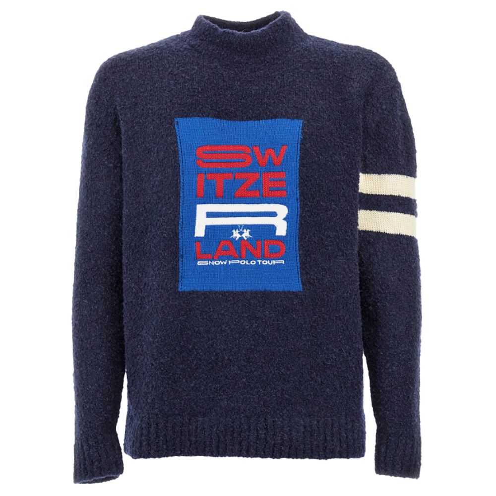 La Martina Blue Polyamide Men's Sweater