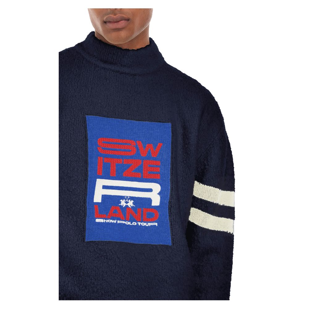 La Martina Blue Polyamide Men's Sweater