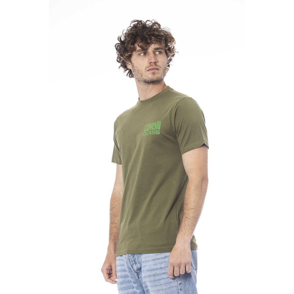 Cavalli Class Green Cotton Men Men's T-Shirt