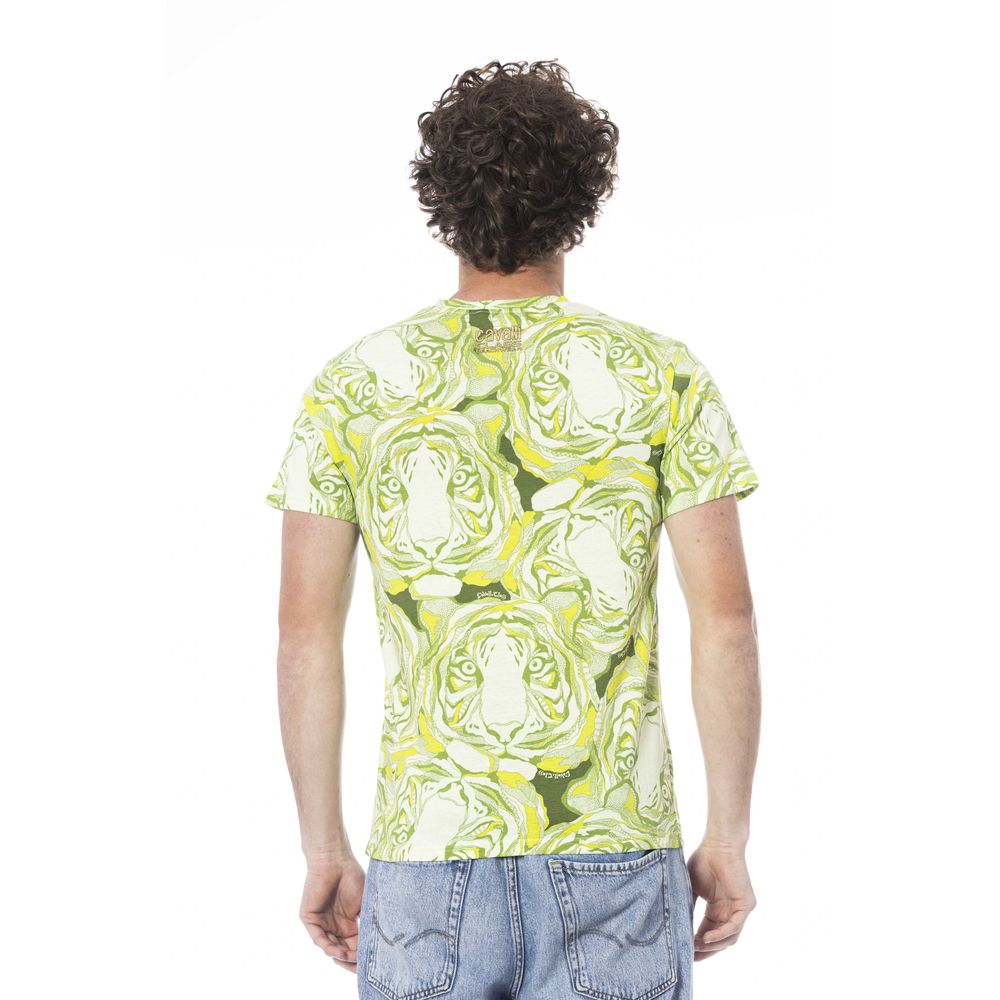 Cavalli Class Green Cotton Men Men's T-Shirt