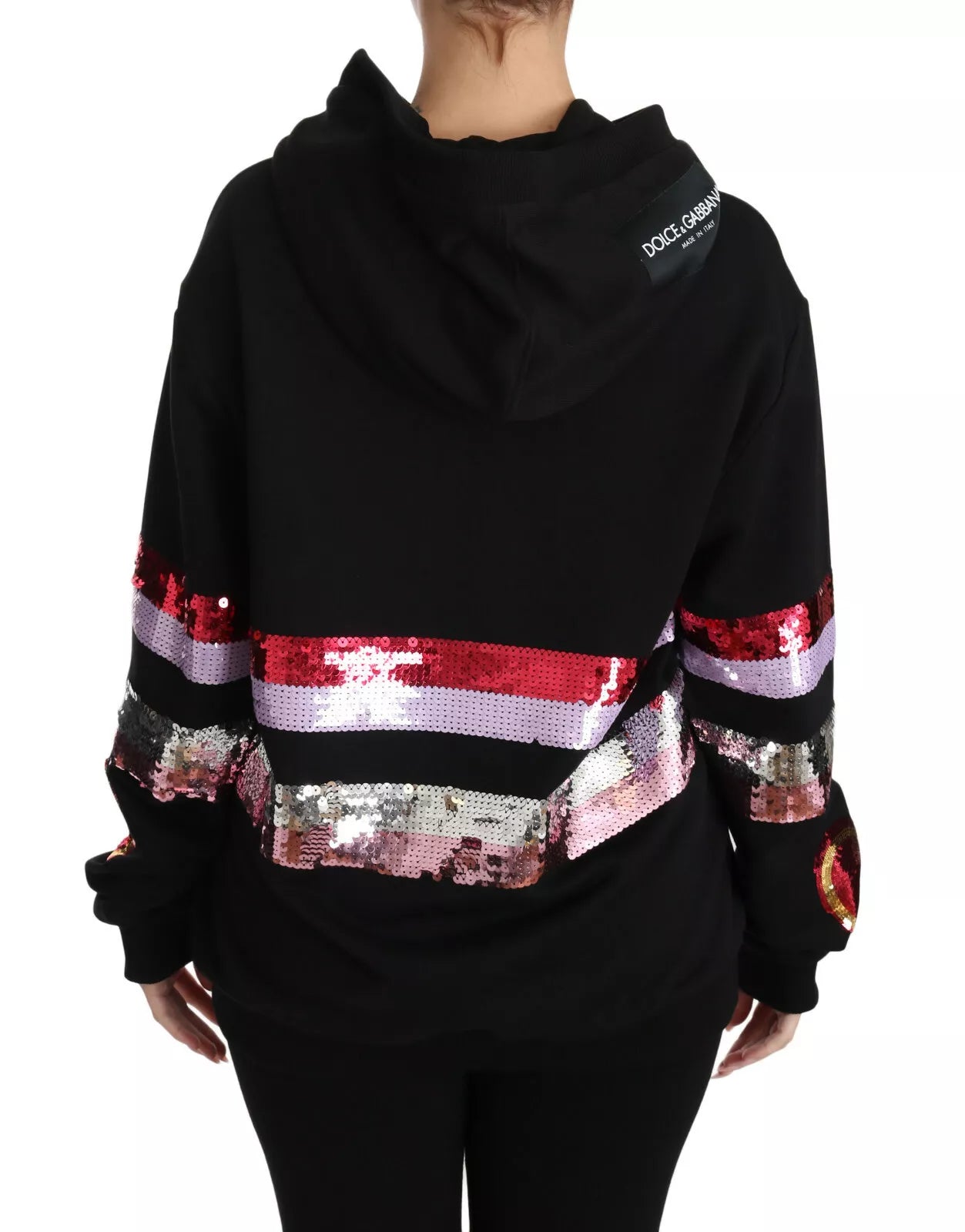Dolce & Gabbana DG Sequined Hooded Pullover Women's Sweater