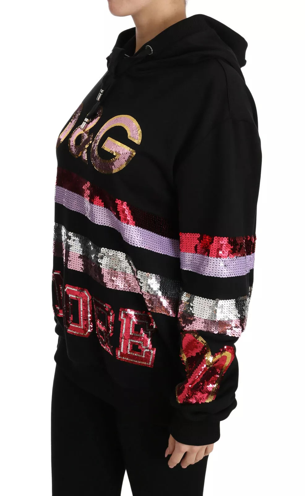 Dolce & Gabbana DG Sequined Hooded Pullover Women's Sweater