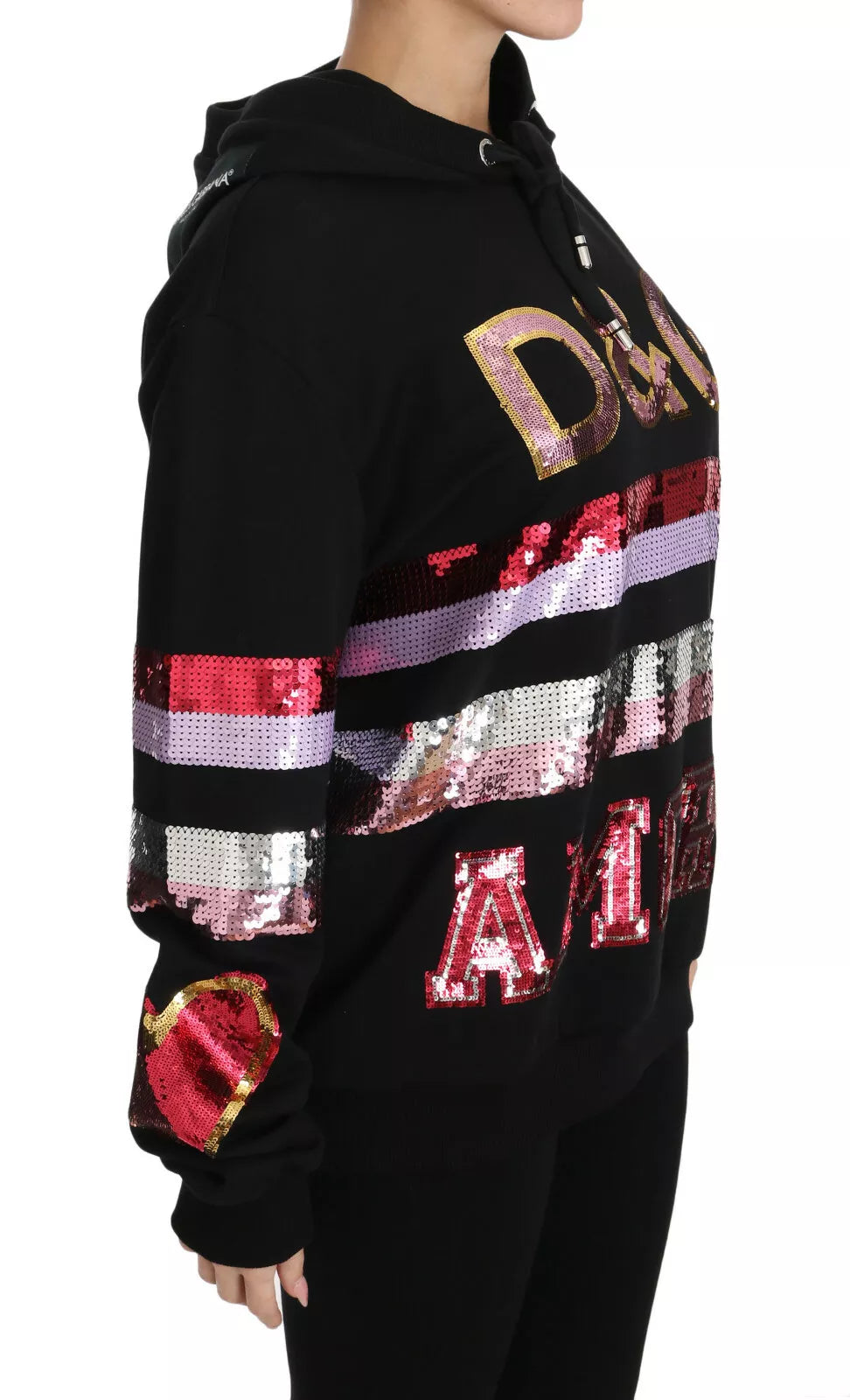 Dolce & Gabbana DG Sequined Hooded Pullover Women's Sweater