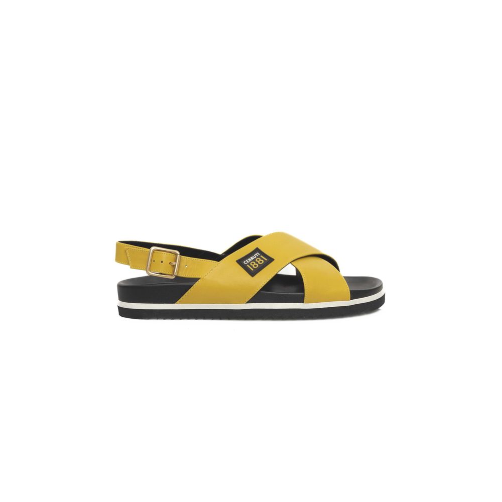 Cerruti 1881 Yellow Calfskin Women Women's Sandal