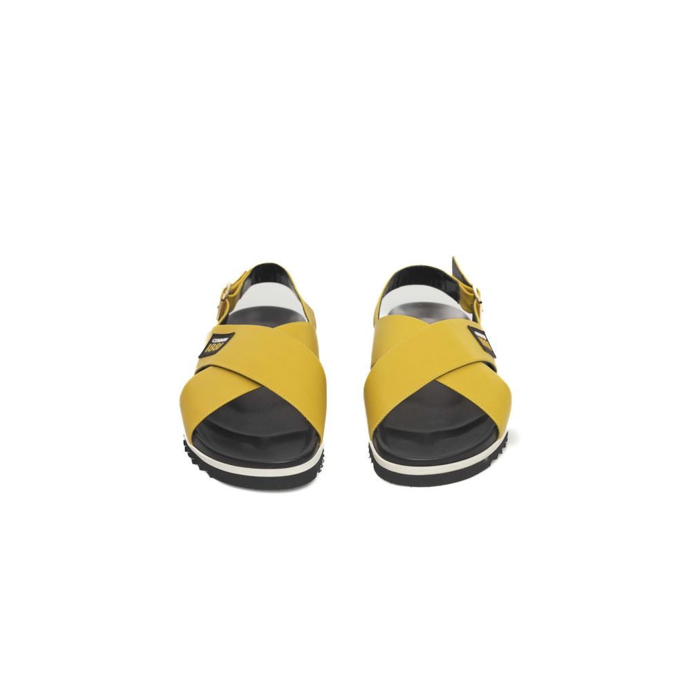 Cerruti 1881 Yellow Calfskin Women Women's Sandal