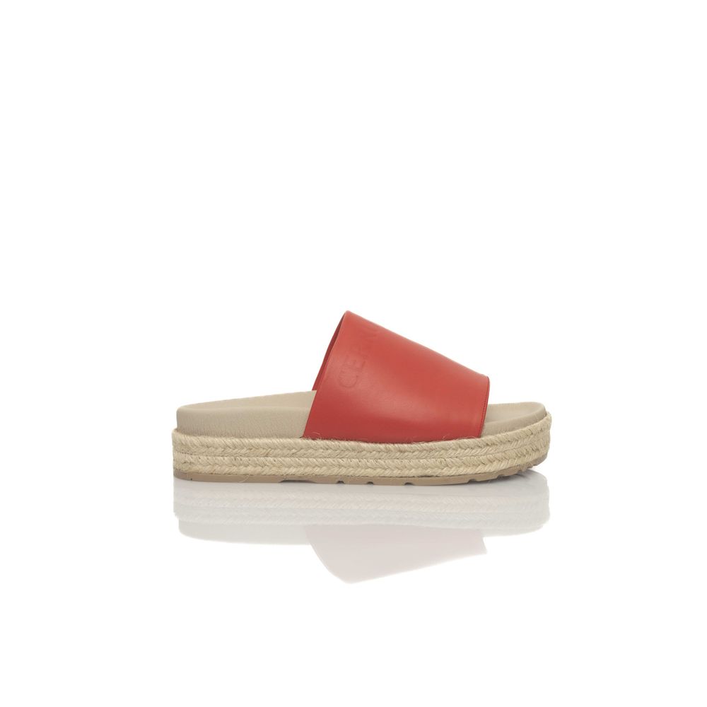 Cerruti 1881 Red Calfskin Women Women's Sandal