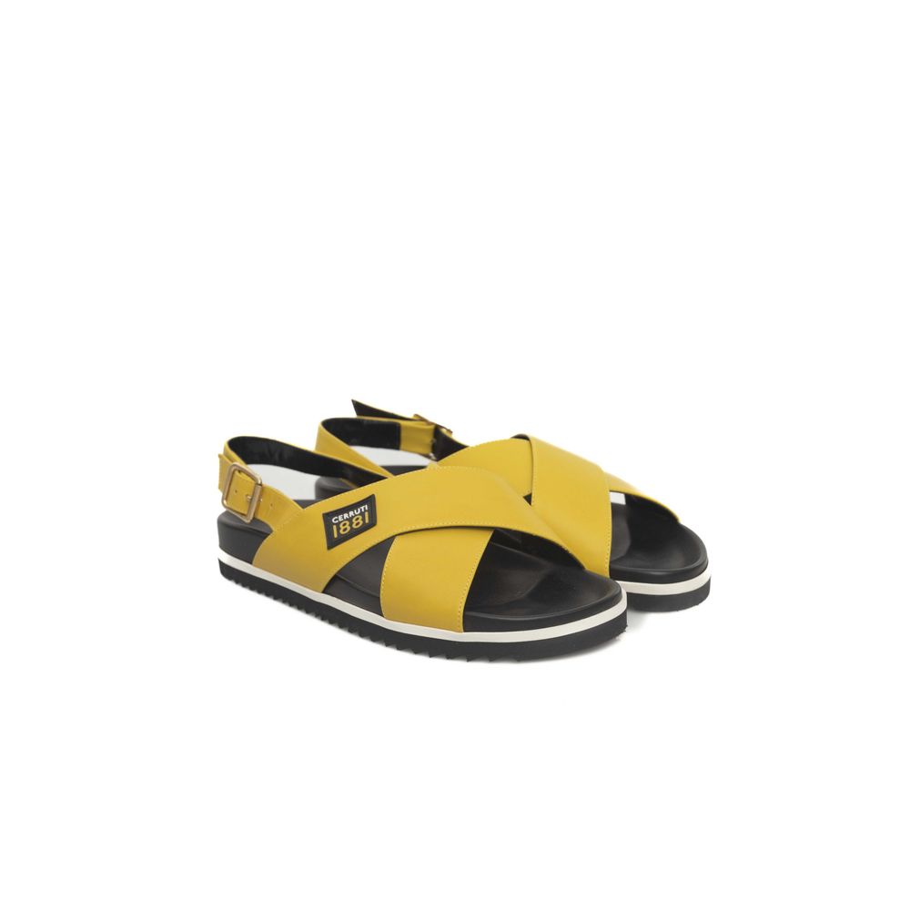 Cerruti 1881 Yellow Calfskin Women Women's Sandal