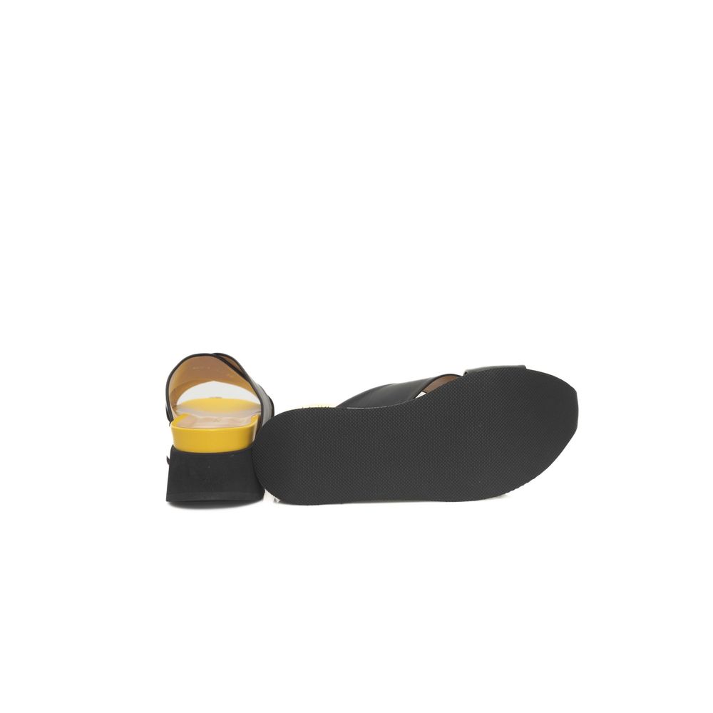 Cerruti 1881 Black Calfskin Women Women's Sandal