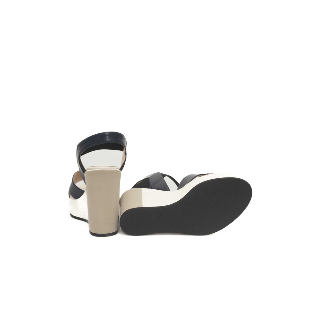 Cerruti 1881 Blue Calfskin Women Women's Sandal
