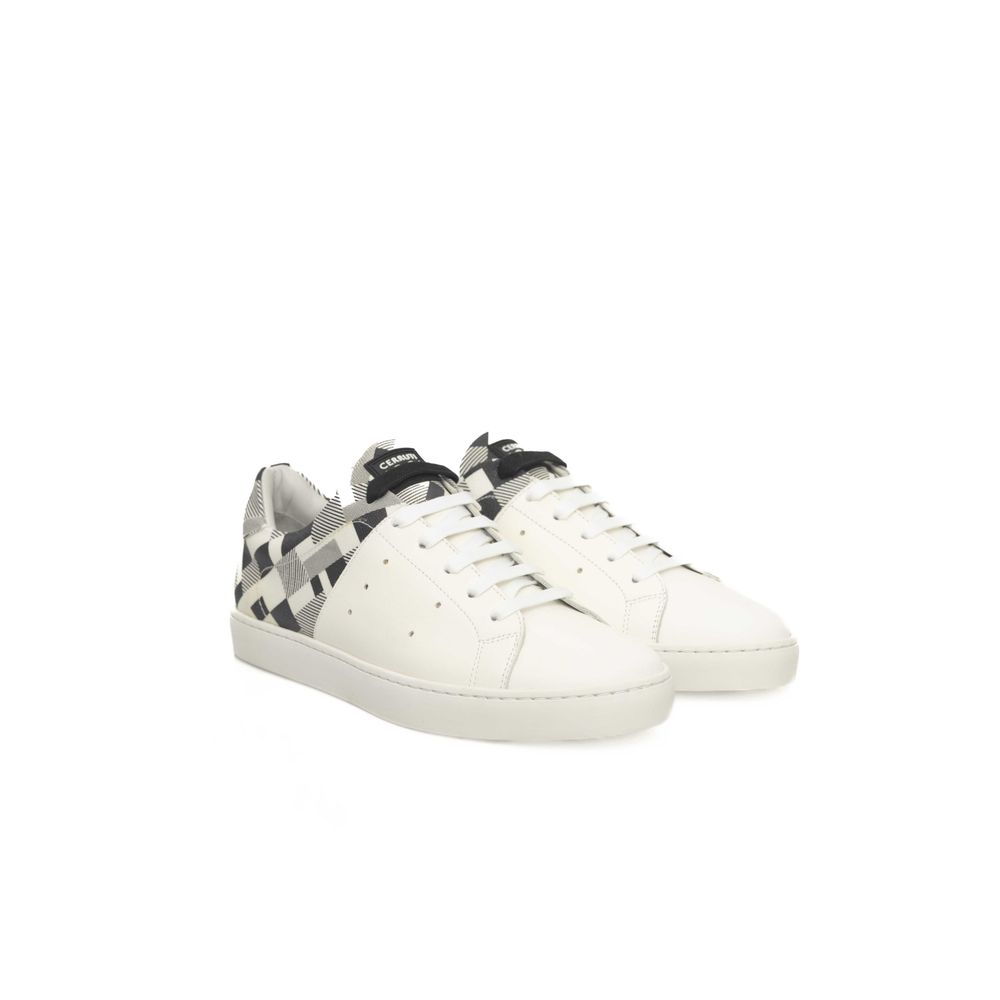 Cerruti 1881 White Calfskin Men Women's Sneaker