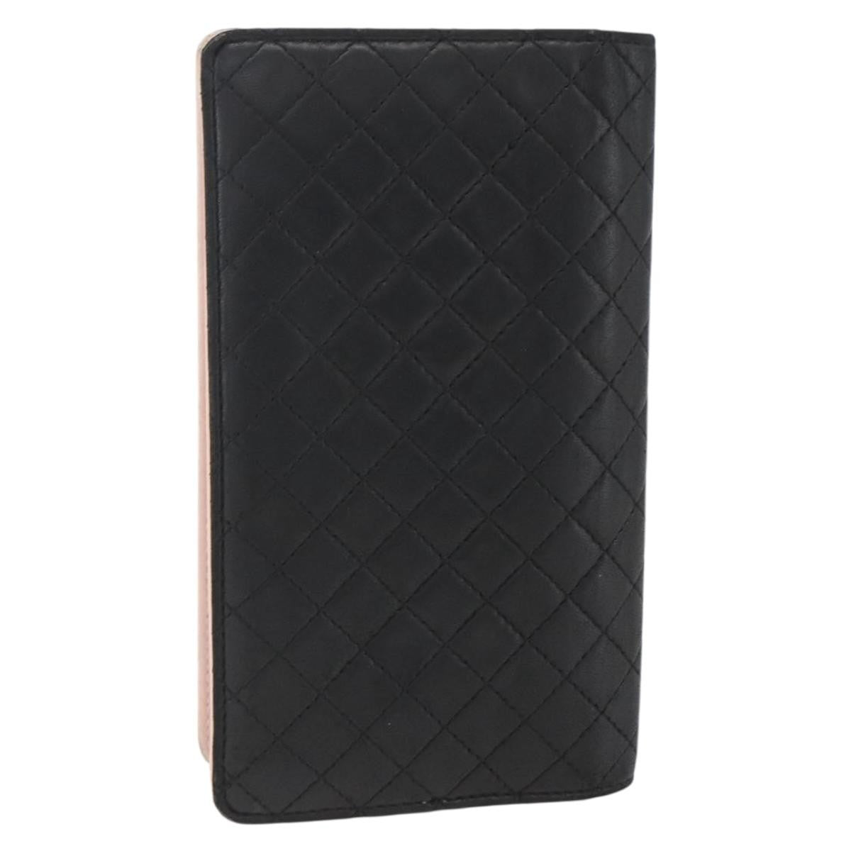 Chanel Vintage Cc Bifold Leather Black Leather Wallets Accessory (Pre-Owned)