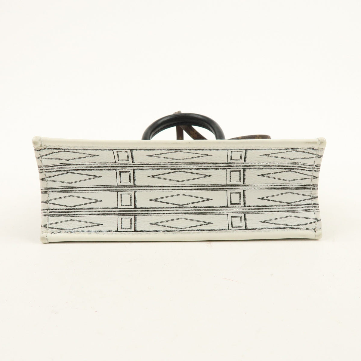 Louis Vuitton Petit Sac Plat Limited Edition Fornasetti Architettura Print Leather And Monogram Canvas White Canvas Handbag (Pre-Owned)