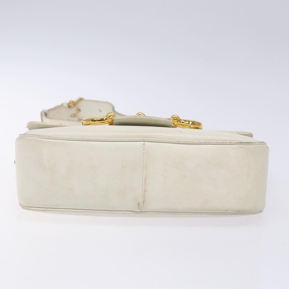 Celine Shoulder Leather White Leather Shoulder Bag Bag (Pre-Owned)