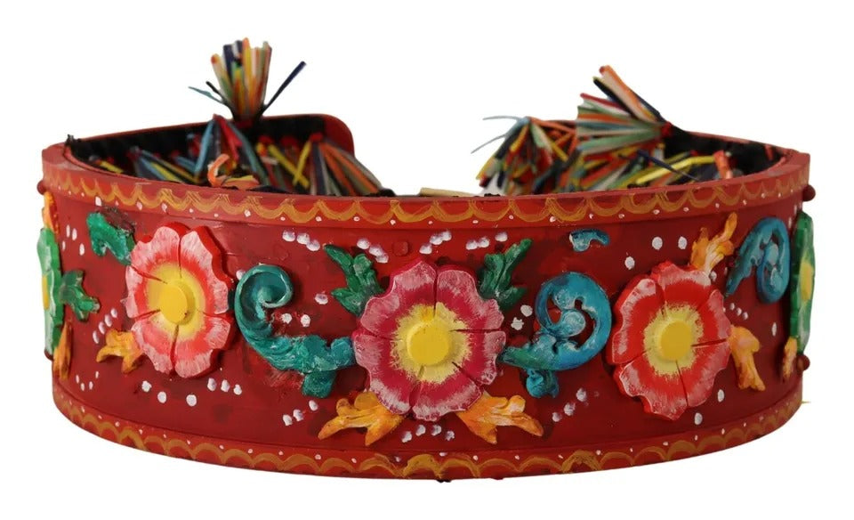 Dolce & Gabbana Multicolor Floral Wide Waist Carretto Women's Belt (Pre-Owned)