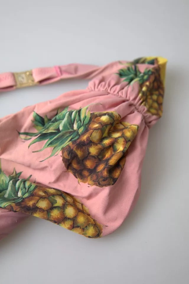Dolce & Gabbana Pink Printed Beachwear Bikini Top Women's Swimsuit (Pre-Owned)