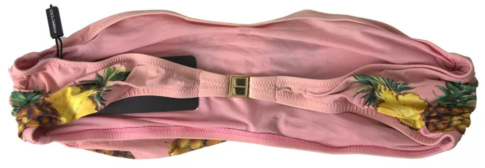 Dolce & Gabbana Pink Printed Beachwear Bikini Top Women's Swimsuit (Pre-Owned)